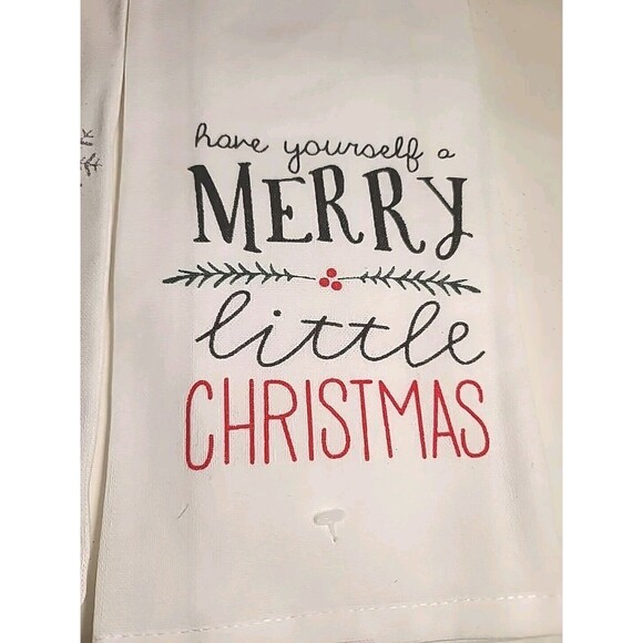 NWT Kitchen Towels Set Of 2 Snowman & Have Yourself A Merry Little Christmas - Picture 3 of 8